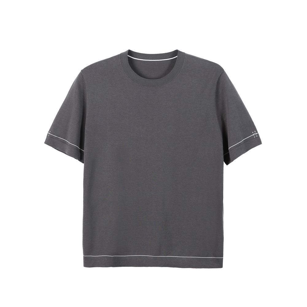 Long-staple Cotton Simple Men's Breathable Crew Neck Short-sleeved T-shirt