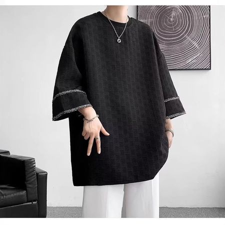 Men's Three-Quarter Sleeve T-Shirt Fashion Short-Sleeved T-Shirt